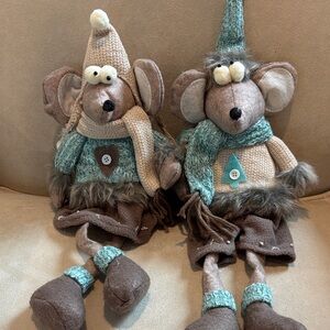 Wisteria boy and girl winter/Christmas mice -set of two